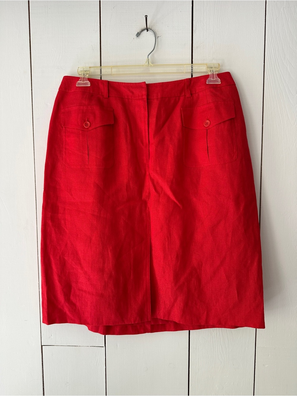 Vintage Talbots Irish Linen Red Skirt Sz 14W NWT
